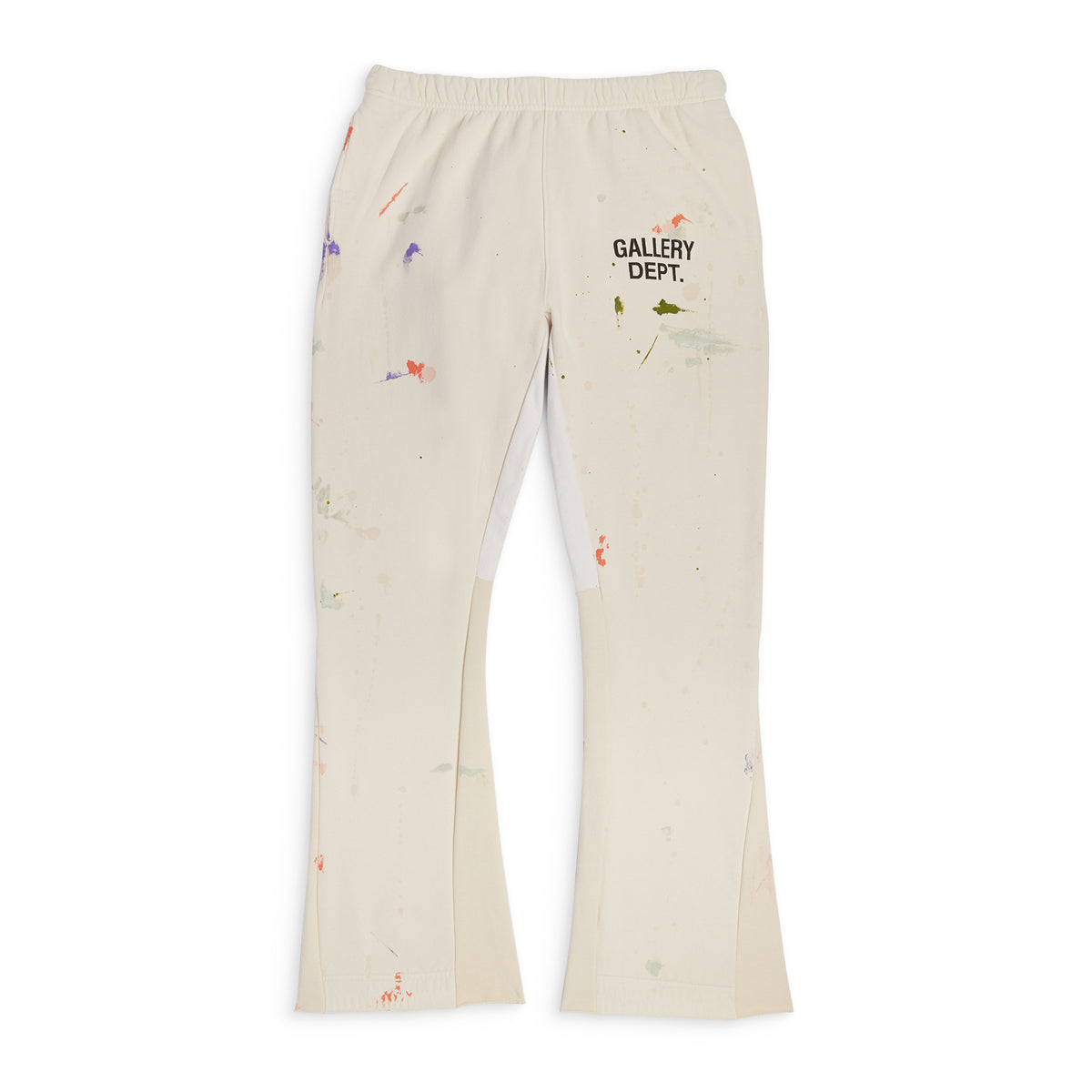 Tapered Logo-Print Paint-Splattered Cotton-Jersey Sweatpants