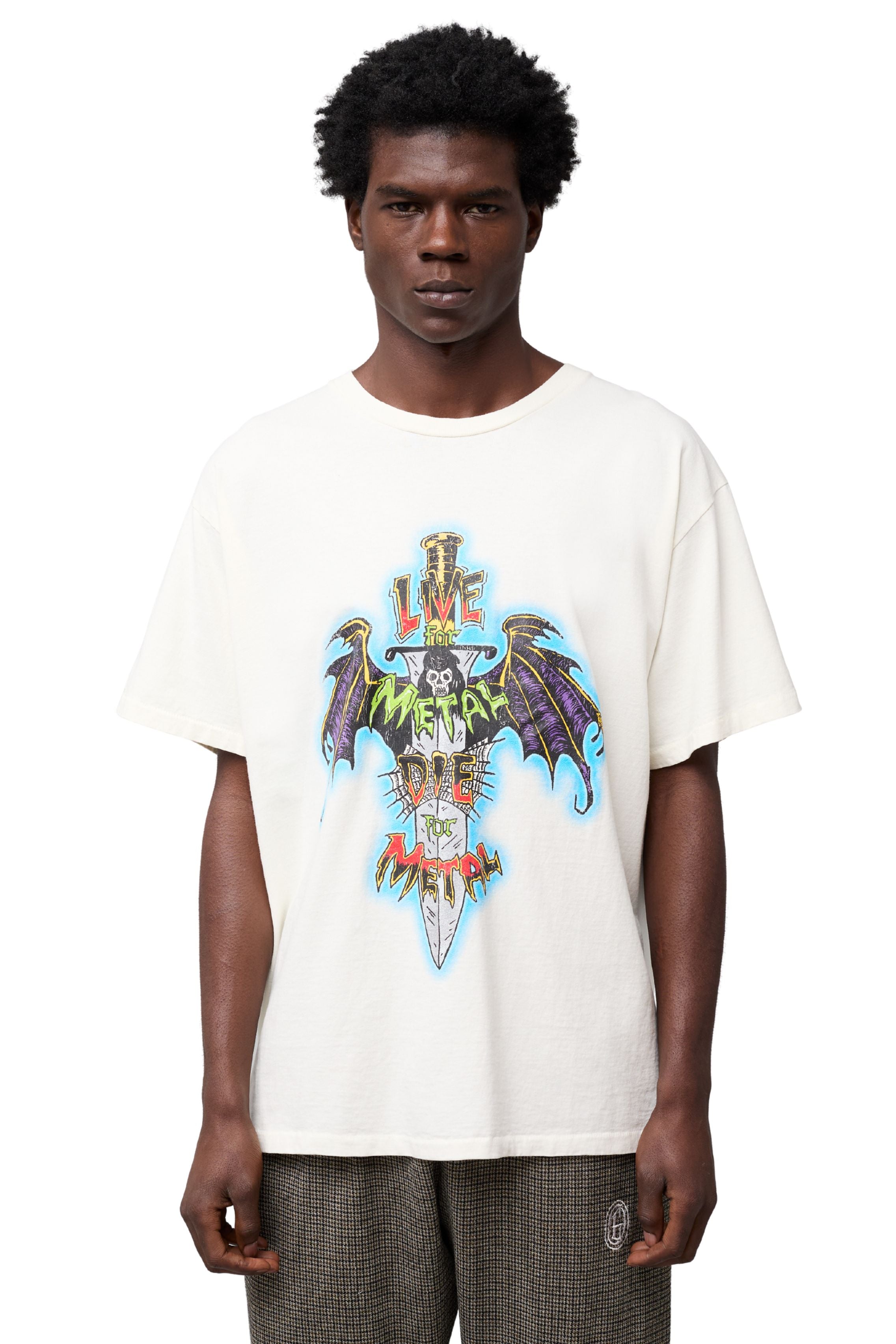 GALLERY DEPT. LIVE FOR METAL TEE | LIGHT ARCHIVAL WHITE