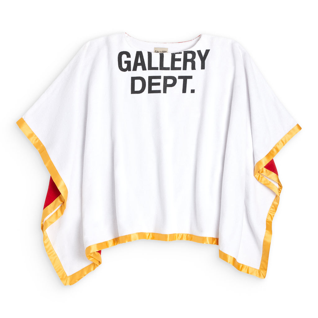 BOXING TOWEL PONCHO TOPS GALLERY DEPARTMENT LLC S/M RED/WHITE 