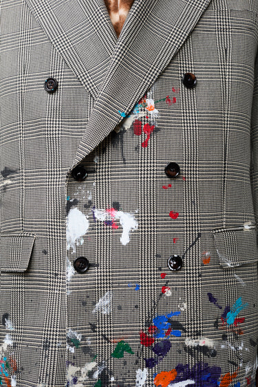 MI - DOUBLE BREASTED COAT - CLASSIC MICRO HOUNDSTOOTH OUTERWEAR GALLERY DEPARTMENT LLC