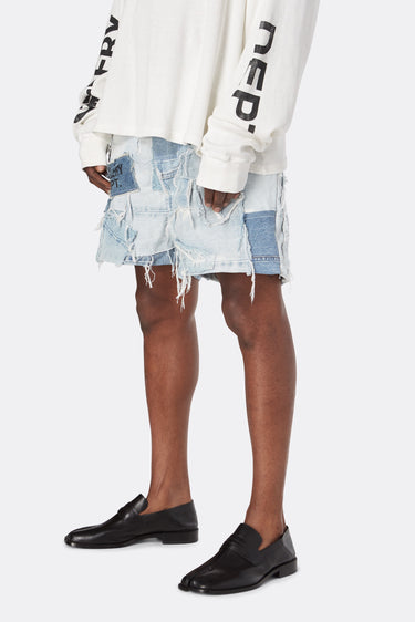 PATCHWORK DENIM ZUMA SHORTS BOTTOMS GALLERY DEPARTMENT LLC   