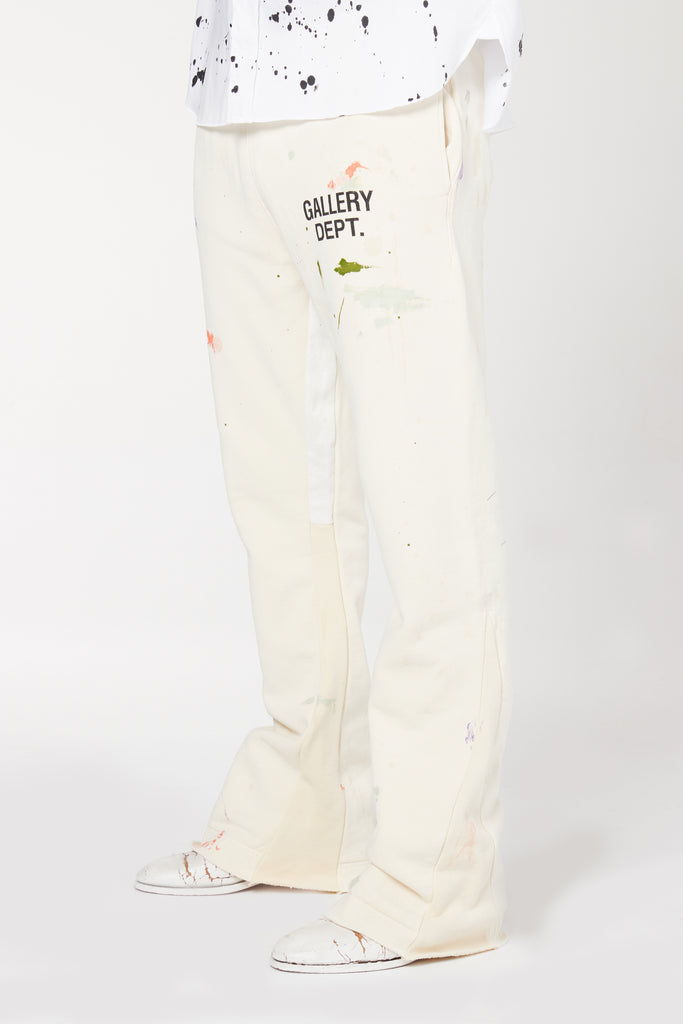 GALLERY DEPT. Dark Grey Paint Splatter Flared Sweatpants (ON BODY