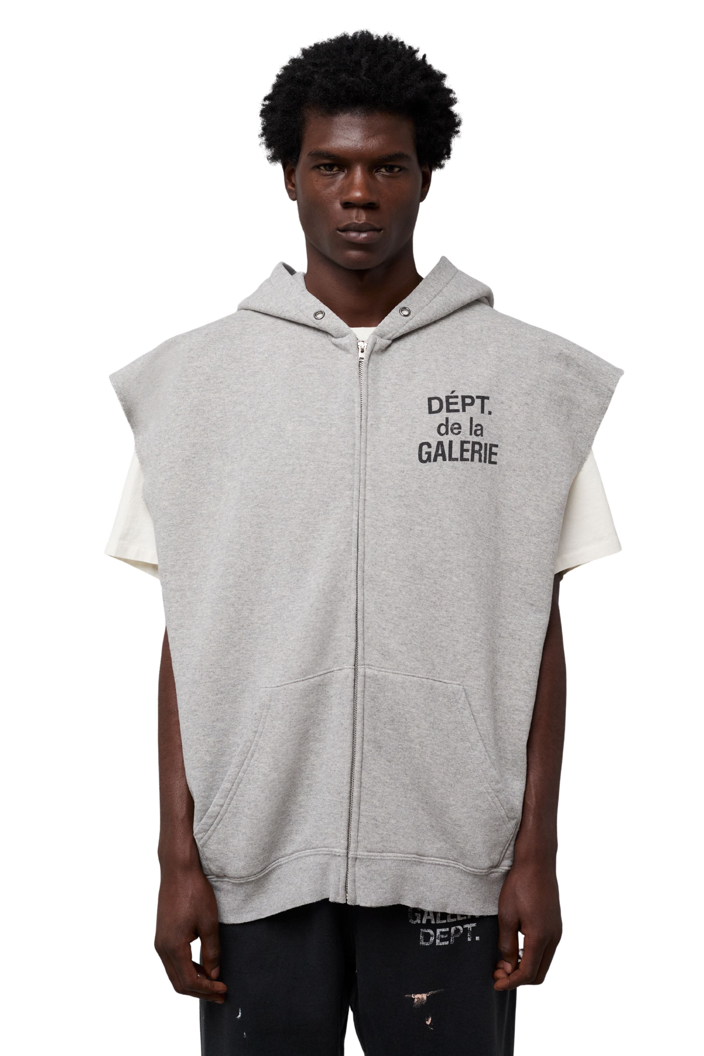 GALLERY DEPT. 90'S FULL ZIP CUT OFF | HEATHER GREY