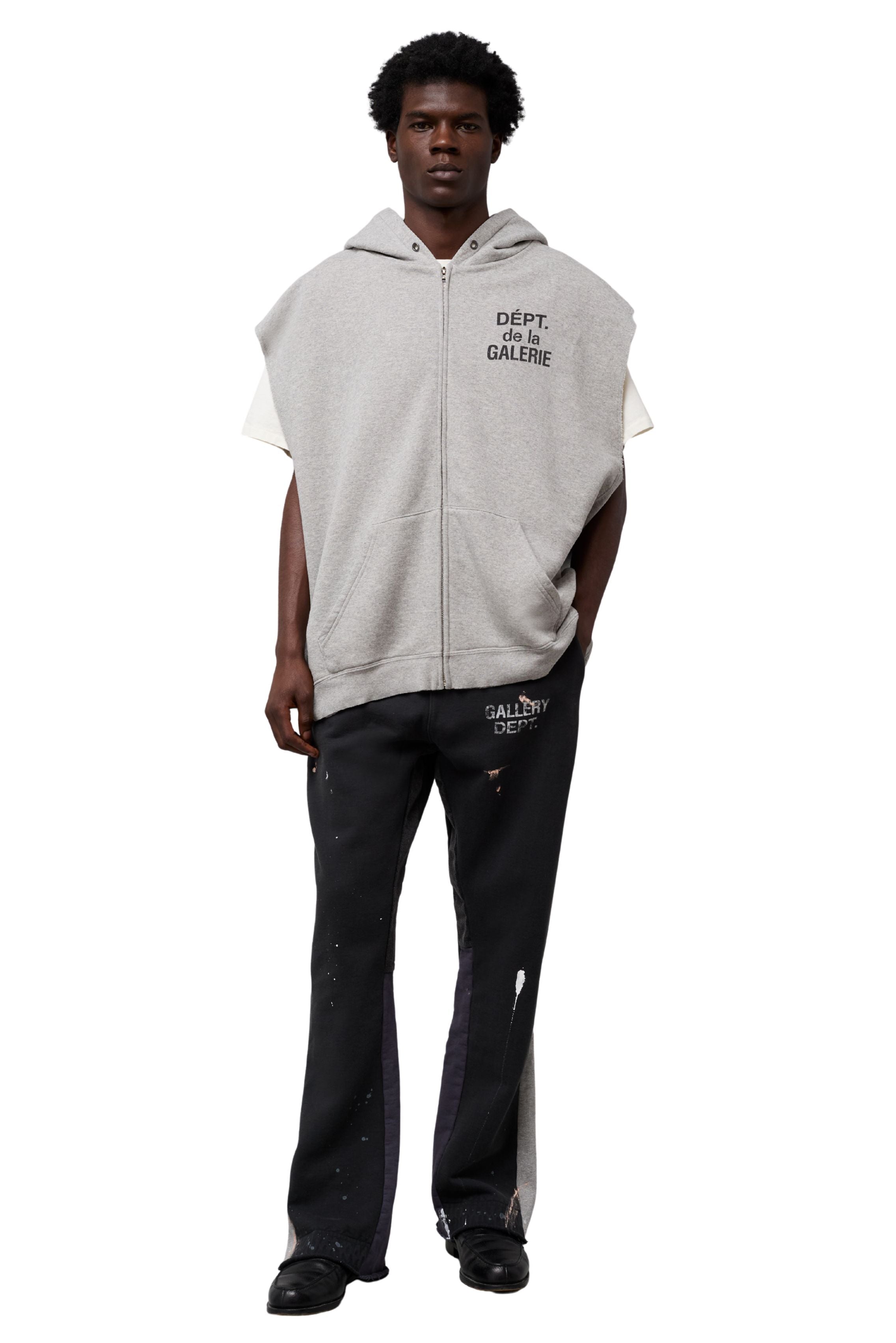 GALLERY DEPT. 90'S FULL ZIP CUT OFF | HEATHER GREY