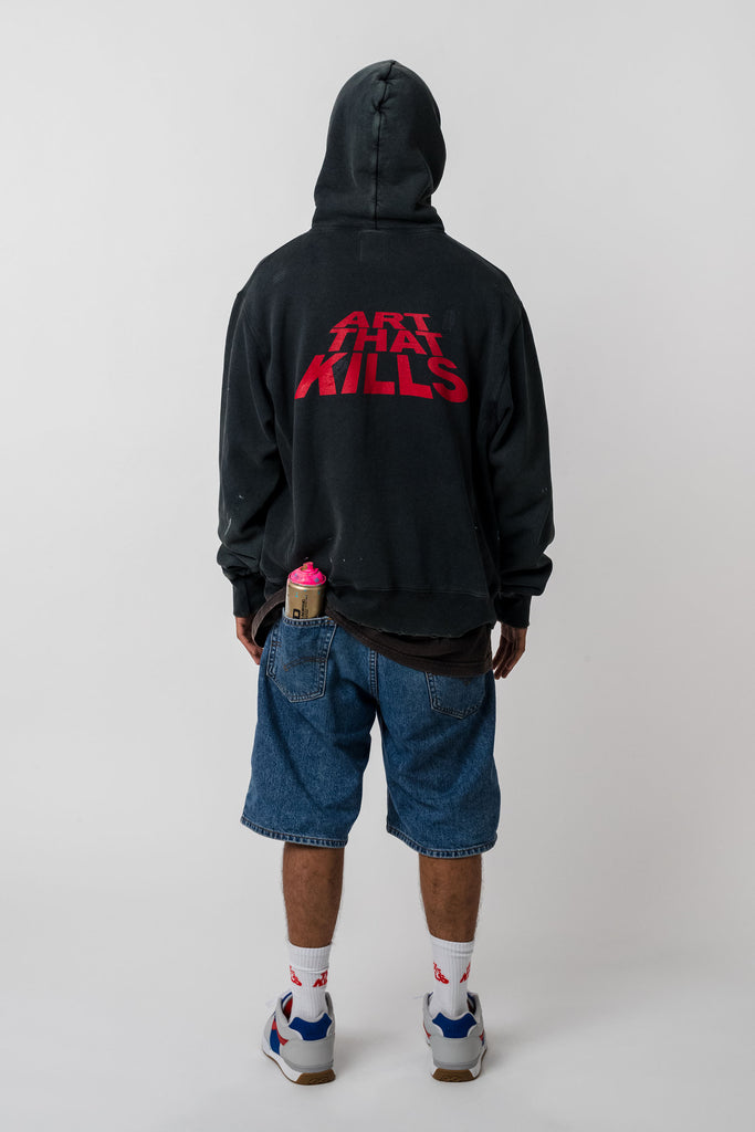 ATK DISTRESSED LOGO HOODIE SWEATSHIRTS GALLERY DEPARTMENT LLC   