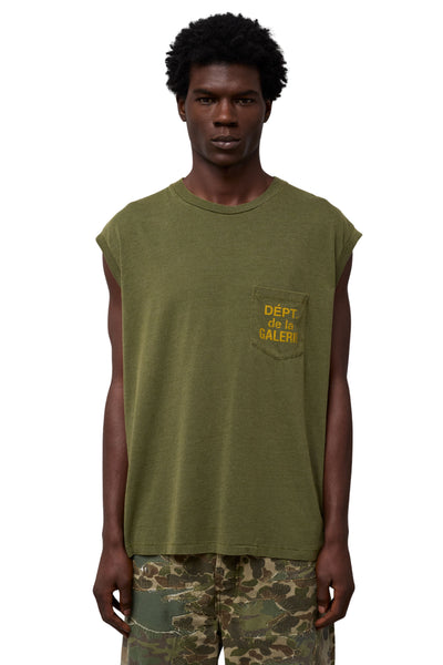 トップス Gallery Dept. DAY NIGHT SLEEVELESS TEE GALLERY DEPT. AUGI SLEEVELESS TEE | ARMY
