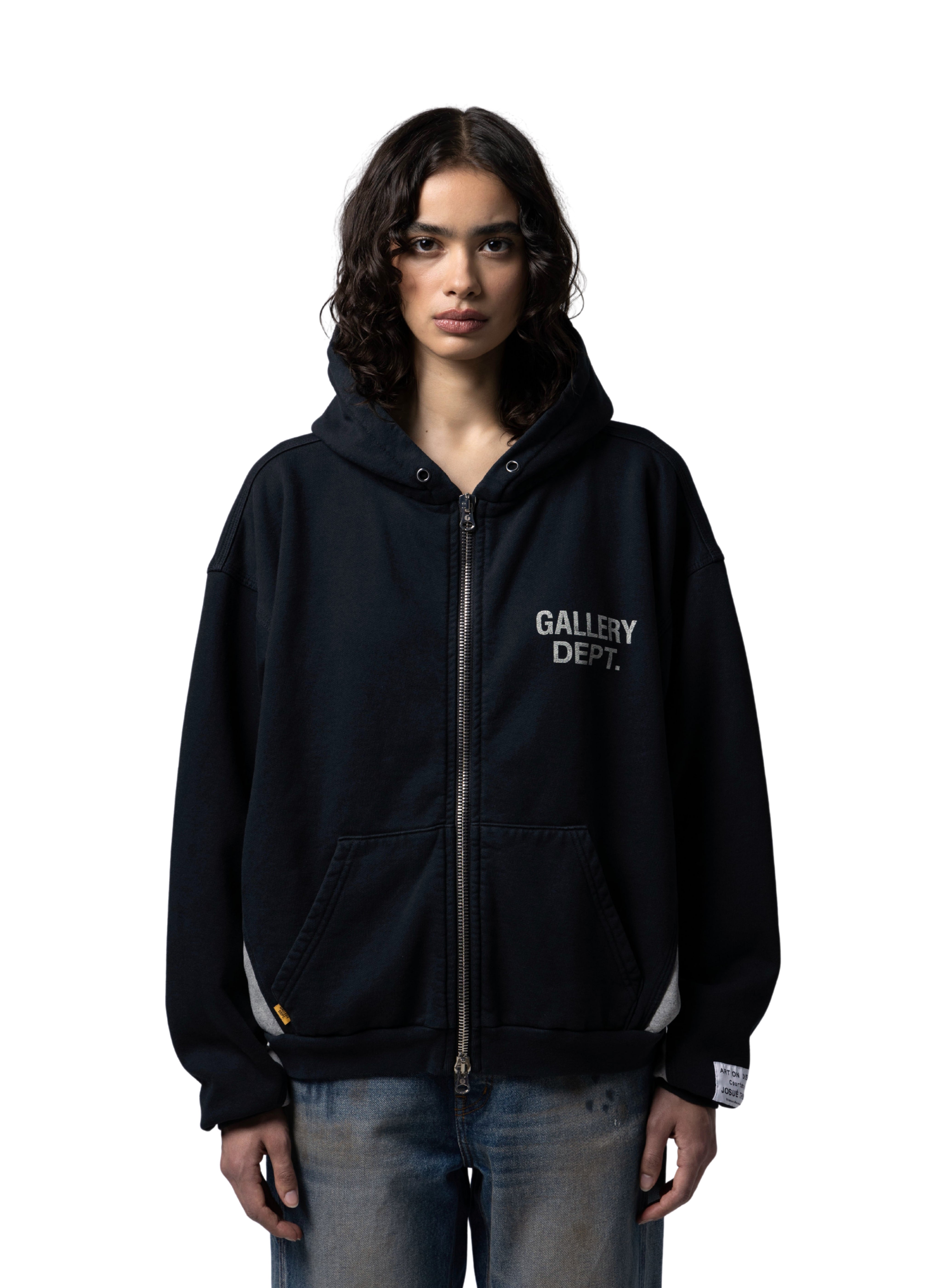 GALLERY DEPT. CONTRAST PANEL SWEATSHIRT | WASHED BLACK/HEATHER GREY