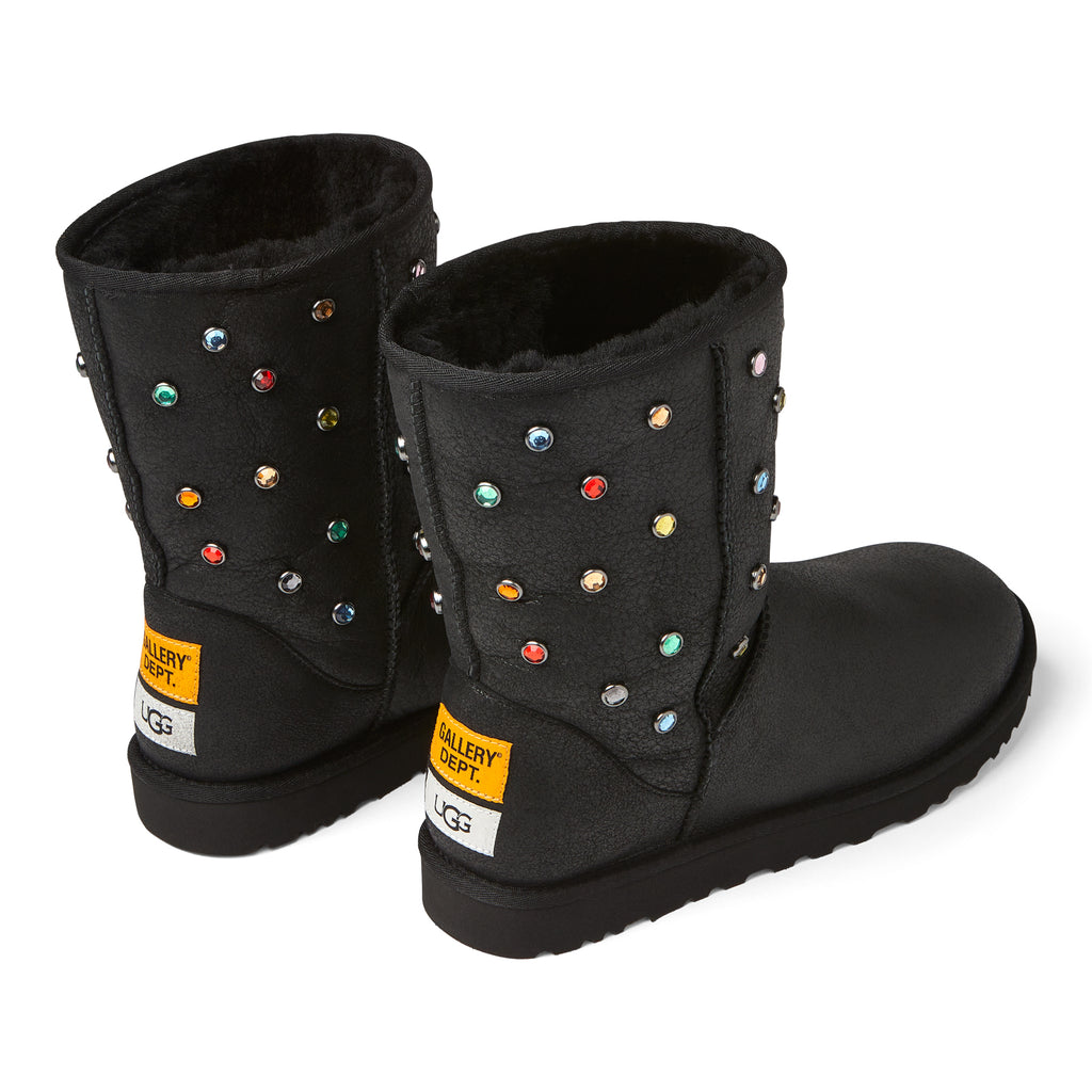 UGG GALLERY DEPT CLASSIC SHORT BLACK LEATHER FOOTWEAR GALLERY DEPARTMENT LLC   