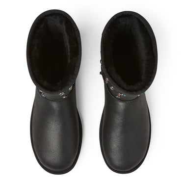 UGG GALLERY DEPT CLASSIC SHORT BLACK LEATHER FOOTWEAR GALLERY DEPARTMENT LLC   