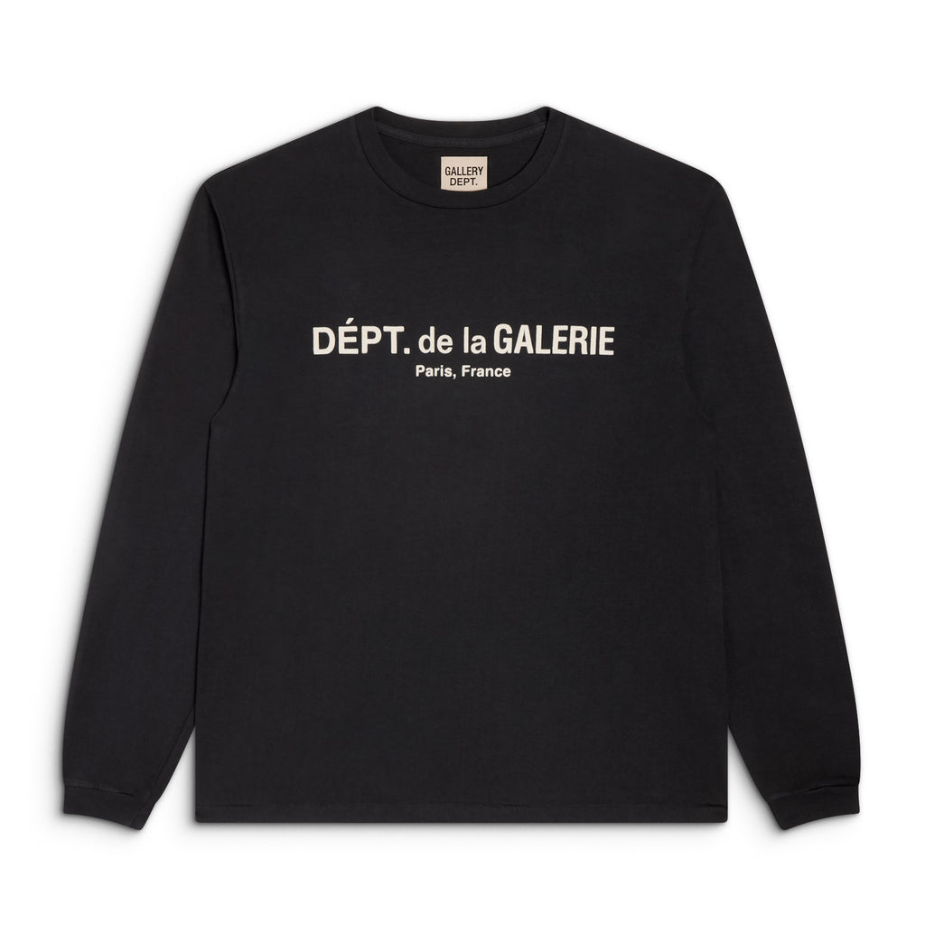 GALLERY DEPT. FRENCH LOGO LUX L/S TEE | WASHED BLACK