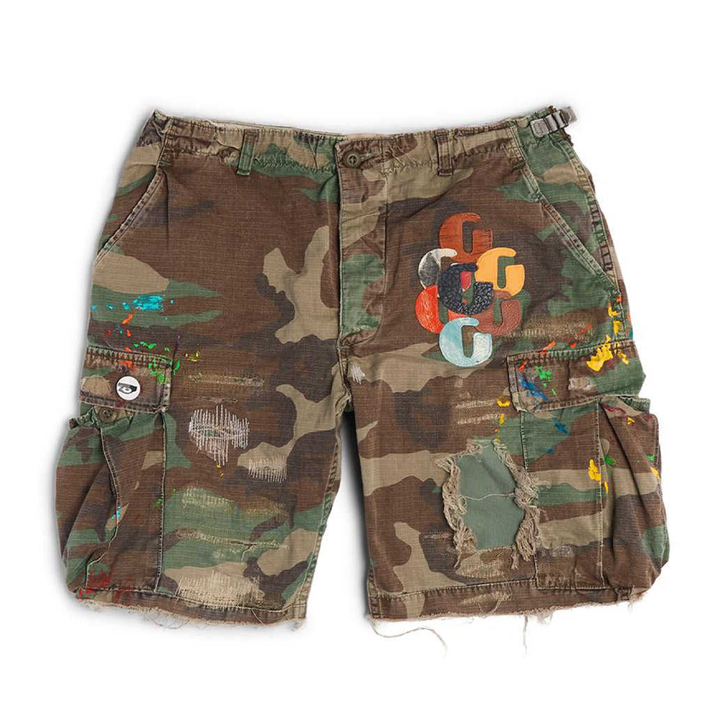 パンツ GALLERY DEPT G PATCH CAMO CARGO SHORTS GALLERY DEPT. G PATCH CARGO SHORTS | WOODLAND CAMO
