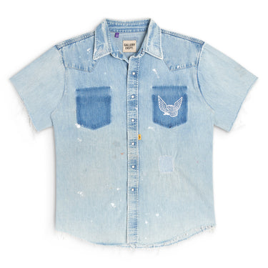 JESSE DENIM SHIRT TOPS GALLERY DEPARTMENT LLC XS LIGHT BLUE 