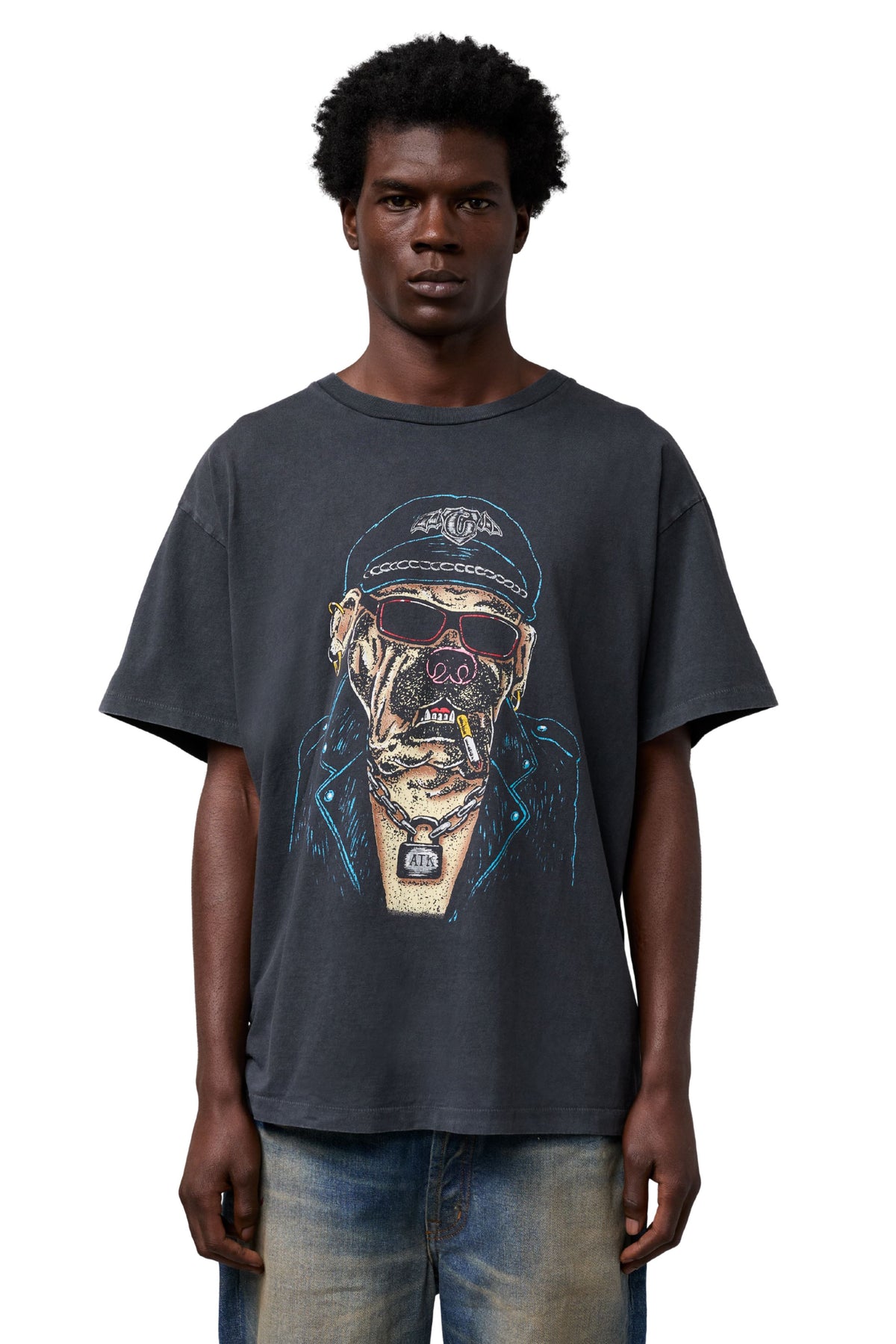 GALLERY DEPT. OCT BIKER DOG TEE | VINTAGE BLACK