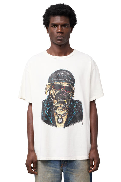 GALLERY DEPT. OCT BIKER DOG TEE | LIGHT ARCHIVAL WHITE