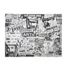 FS - OVERSIZED GOOD LUCK SCARF - WHITE/BLACK ACCESSORIES GALLERY DEPARTMENT LLC