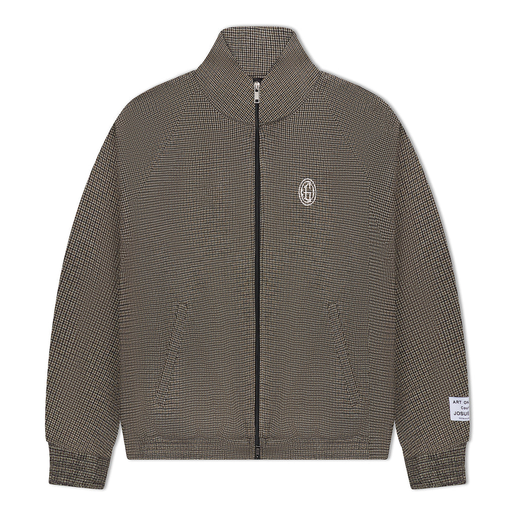 FS - TRACK JACKET - OLIVE MICRO PLAID OUTERWEAR GALLERY DEPARTMENT LLC