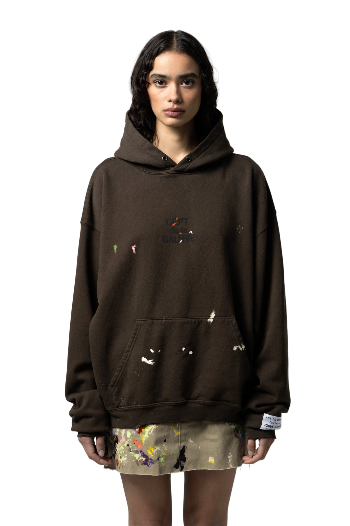 GALLERY DEPT. FRENCH LOGO PAINTED HOODIE | SEPIA
