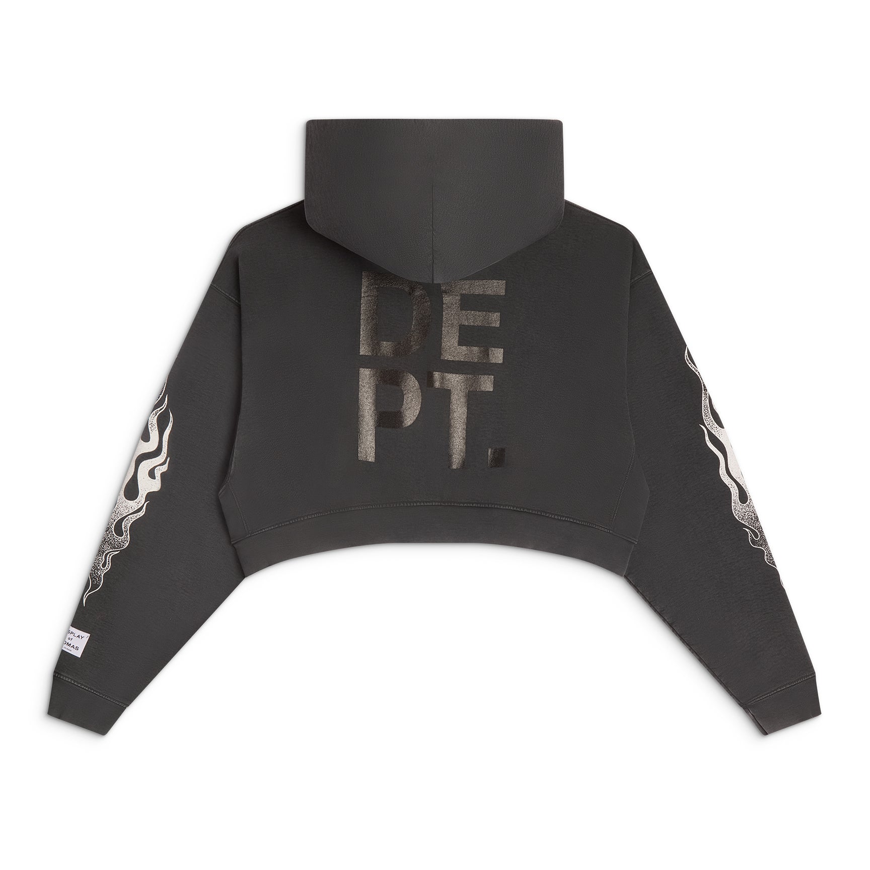 GALLERY DEPT. WOMEN'S CROPPED FLAMES HOODIE | WASHED BLACK