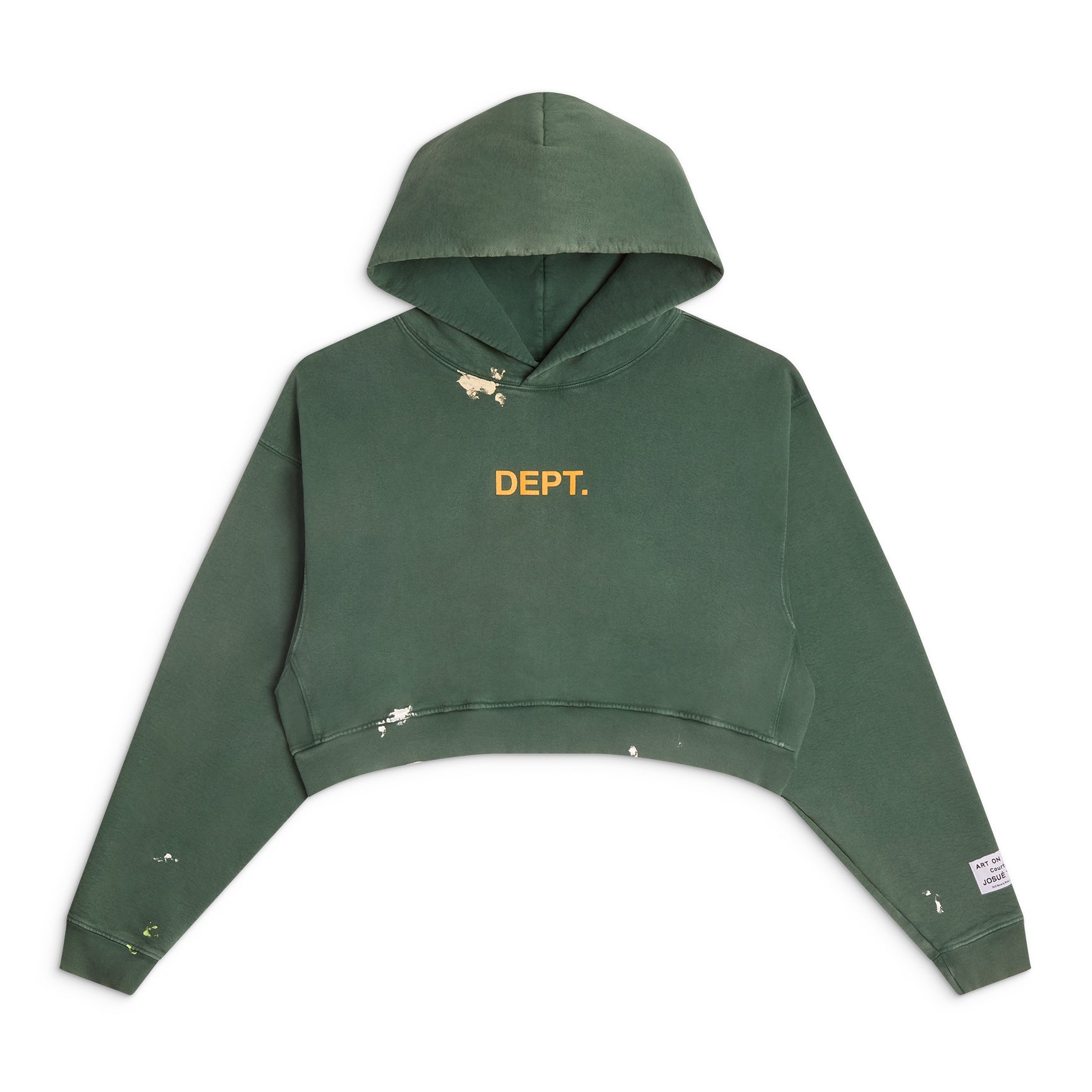 GALLERY DEPT. WOMEN'S CROPPED PAINTED LOGO HOODIE | HUNTER GREEN