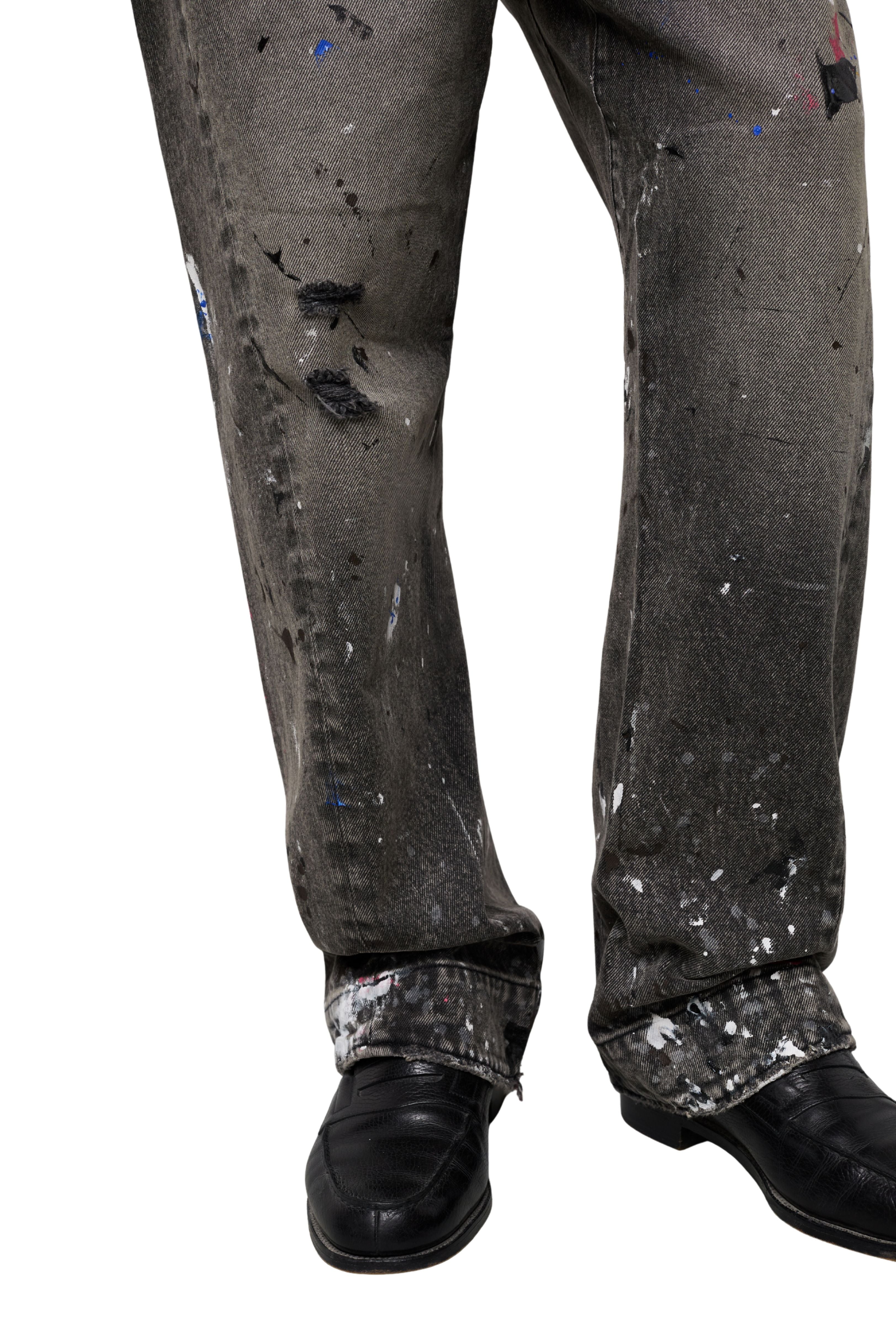 GALLERY DEPT. ZIP DENIM DENIM | BLACK W/ PAINT