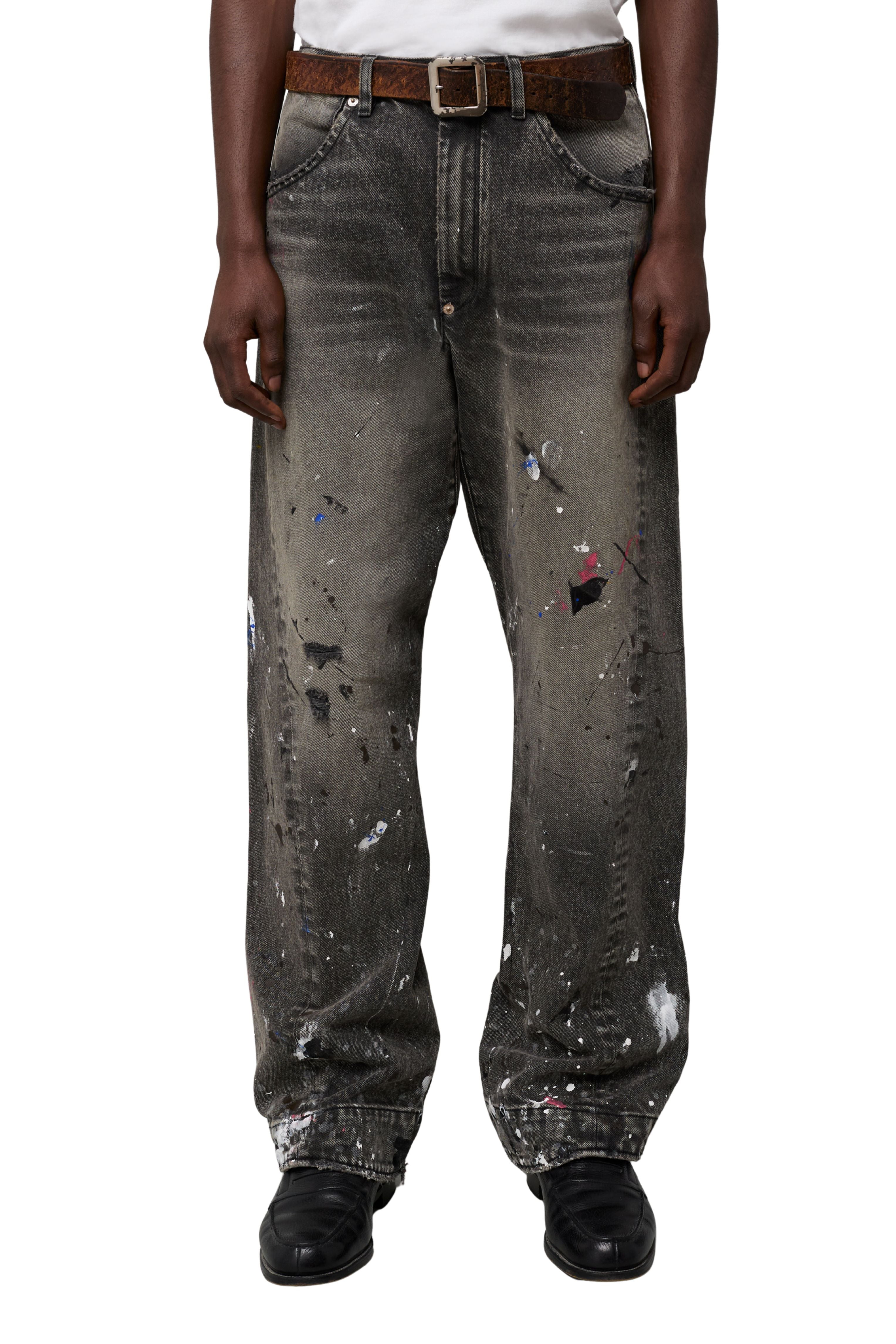 GALLERY DEPT. ZIP DENIM DENIM | BLACK W/ PAINT