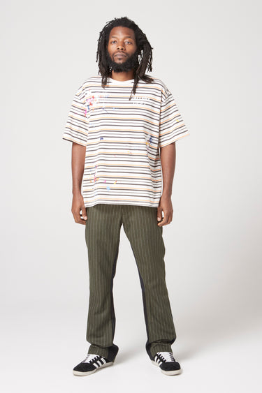PINSTRIPE DRESS PANT FLARE BOTTOMS GALLERY DEPARTMENT LLC   