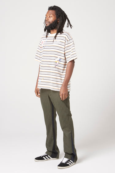 PINSTRIPE DRESS PANT FLARE BOTTOMS GALLERY DEPARTMENT LLC   