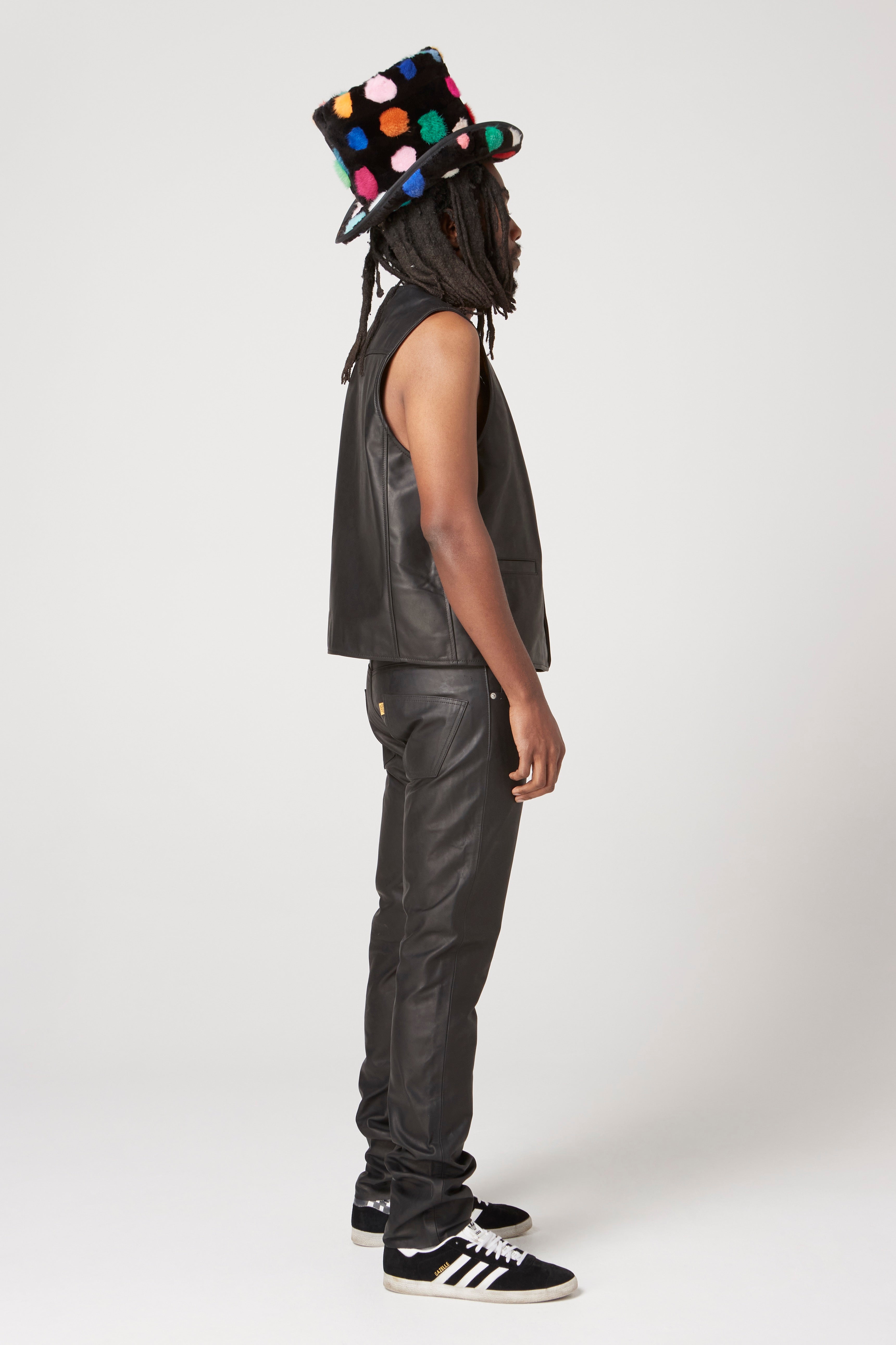 22,769 Black Leather Vest Pants Stock Photos, High-Res Pictures, and Images  - Getty Images
