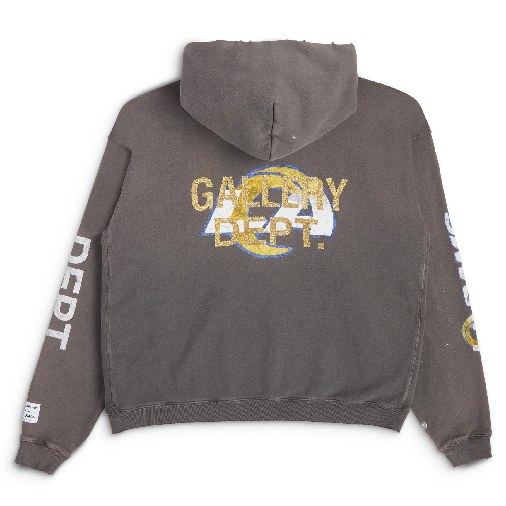 GALLERY DEPT. GD X LA RAMS 90'S VINTAGE HOODIE | WASHED BLACK